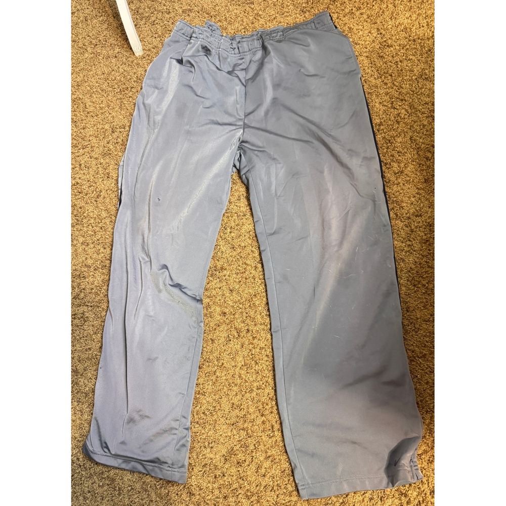 Nike Mens Track Pants 2XL Grey Zip Ankle Athletic Sweatpants Small holes